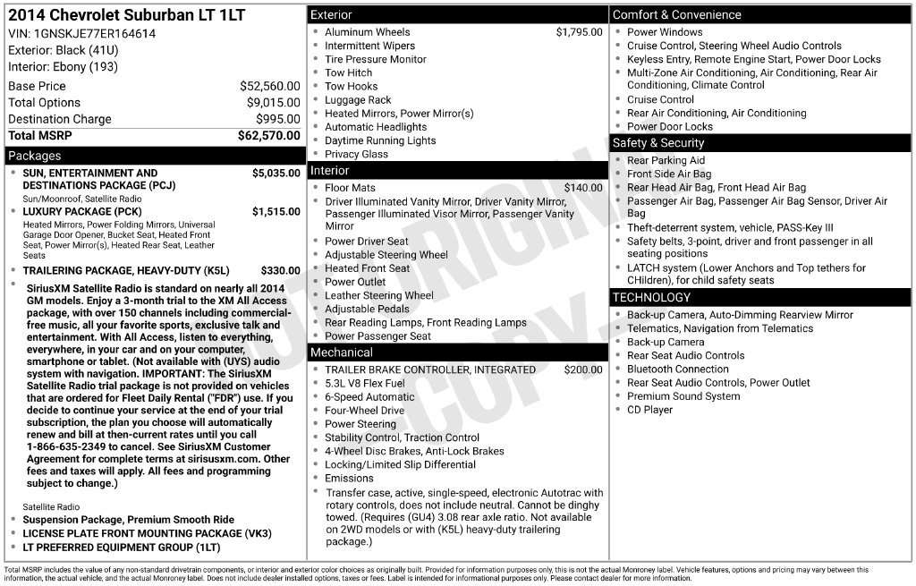 Used 2014 Chevrolet Suburban LT AWD/4WD image 34