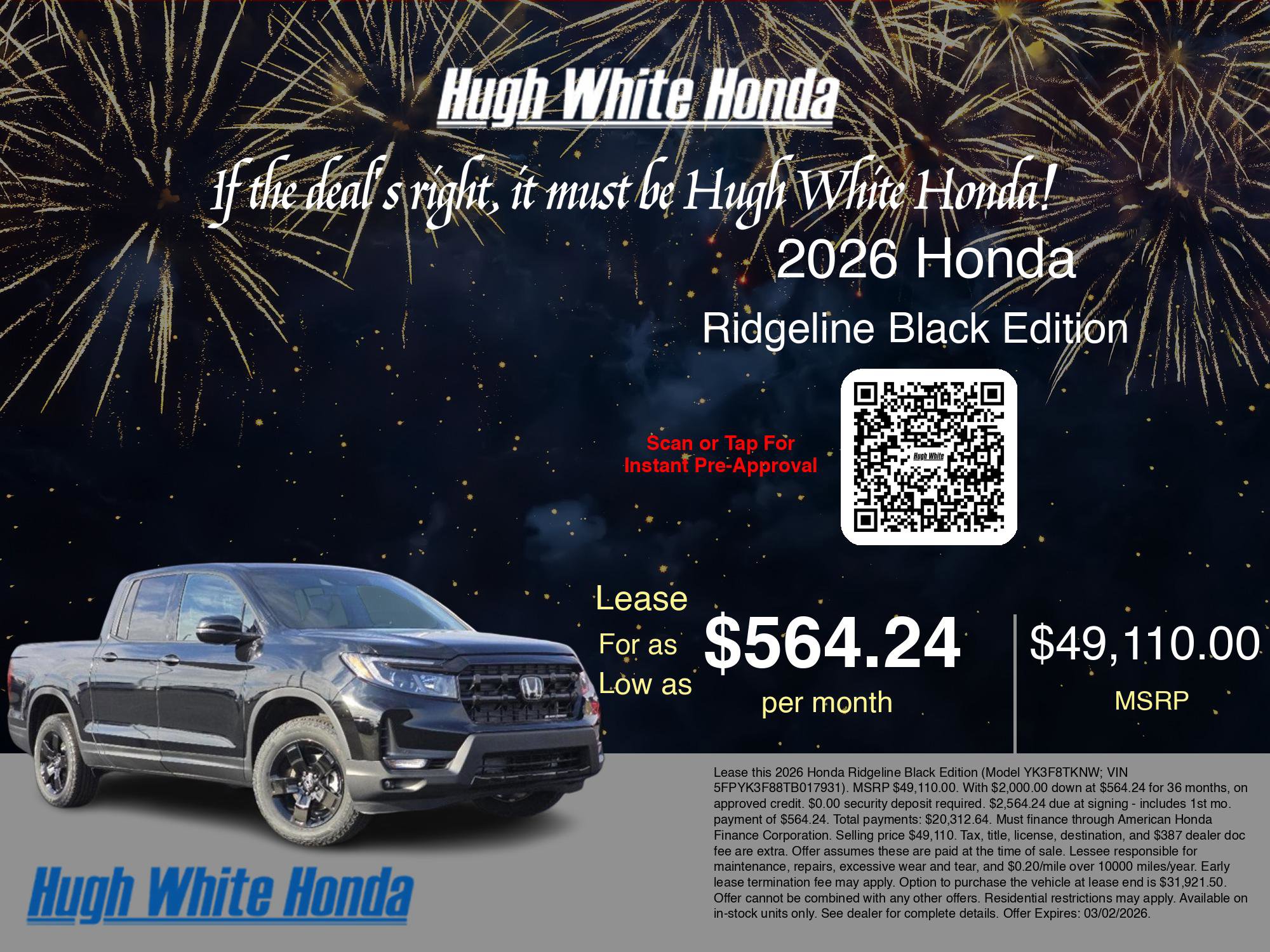 New 2026 Honda Ridgeline Black Edition image 3