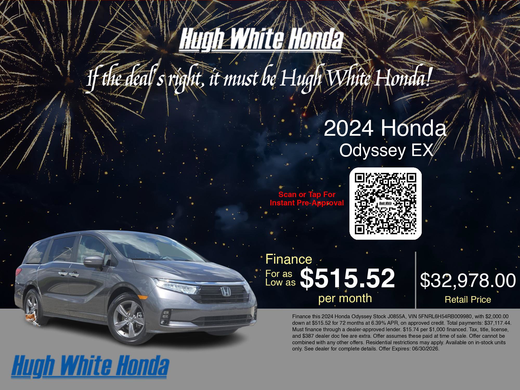 Used 2024 Honda Odyssey EX image 3