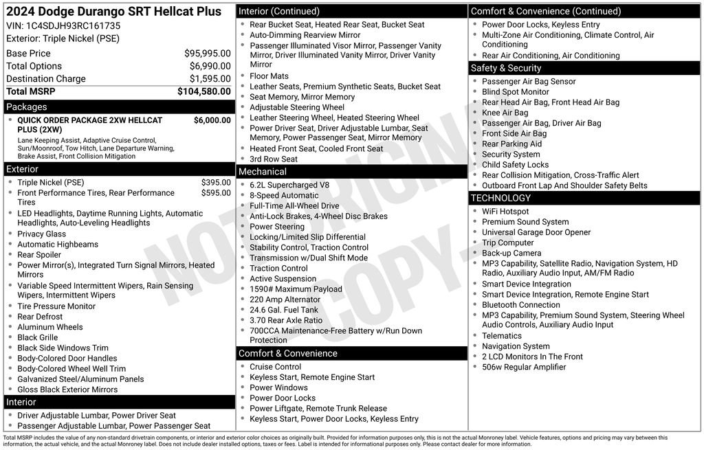 Used 2024 Dodge Durango SRT Hellcat AWD/4WD image 30