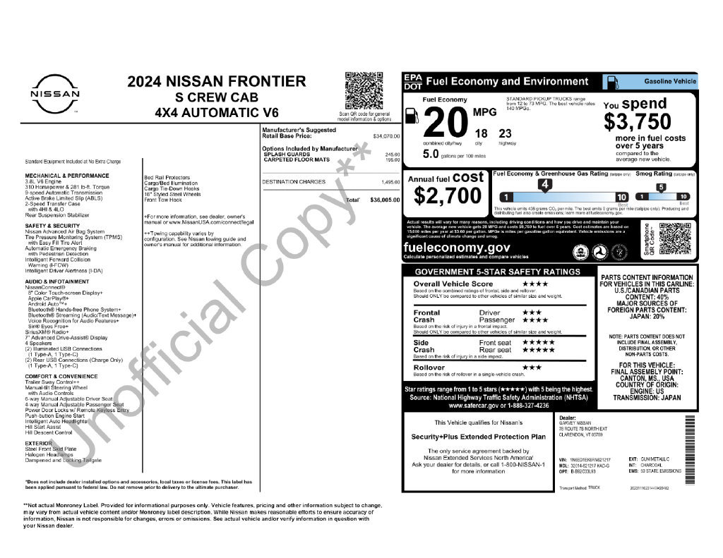 Used 2024 Nissan Frontier S AWD/4WD image 18