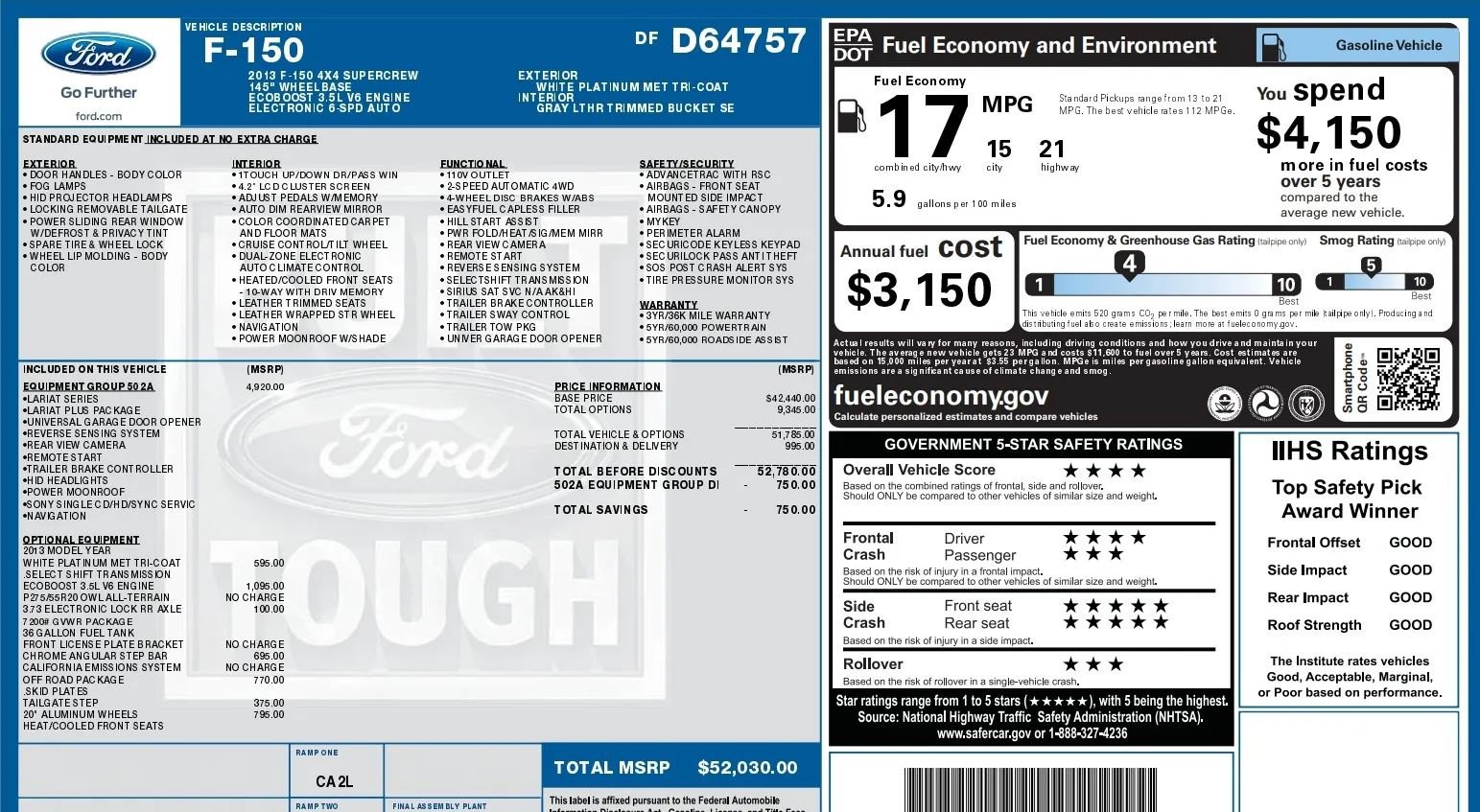 Used 2013 Ford F150 Lariat w/ Luxury Equipment Group AWD/4WD image 46