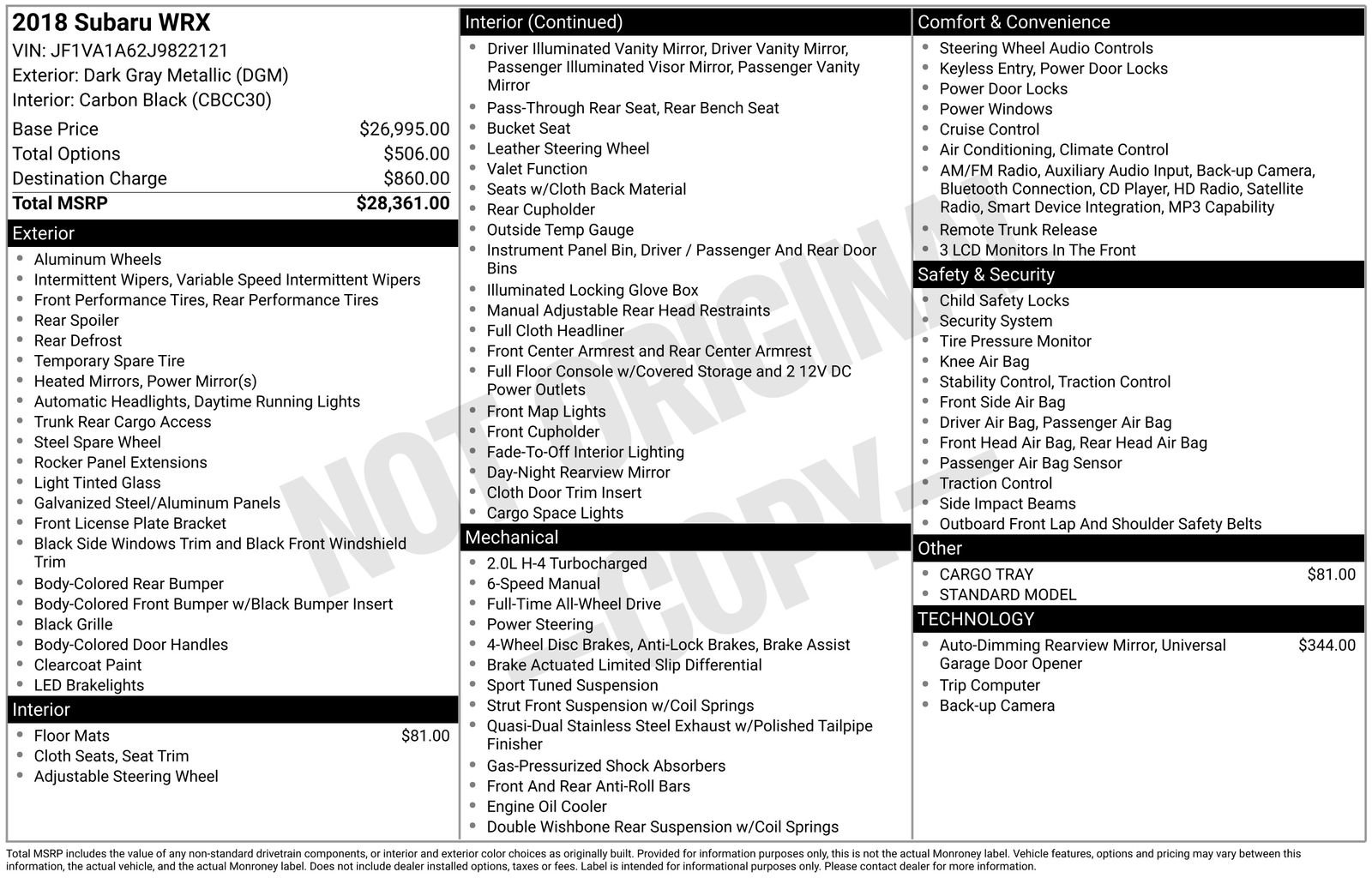 Used 2018 Subaru WRX image 23