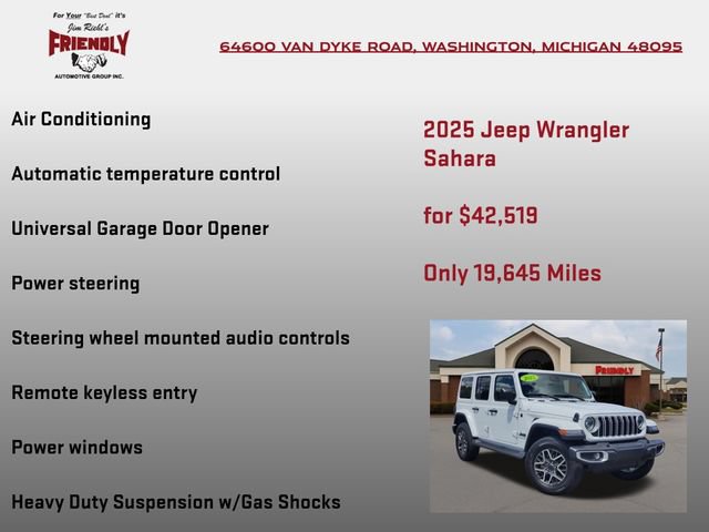 Used 2025 Jeep Wrangler Unlimited Sahara w/ Technology Group AWD/4WD image 25