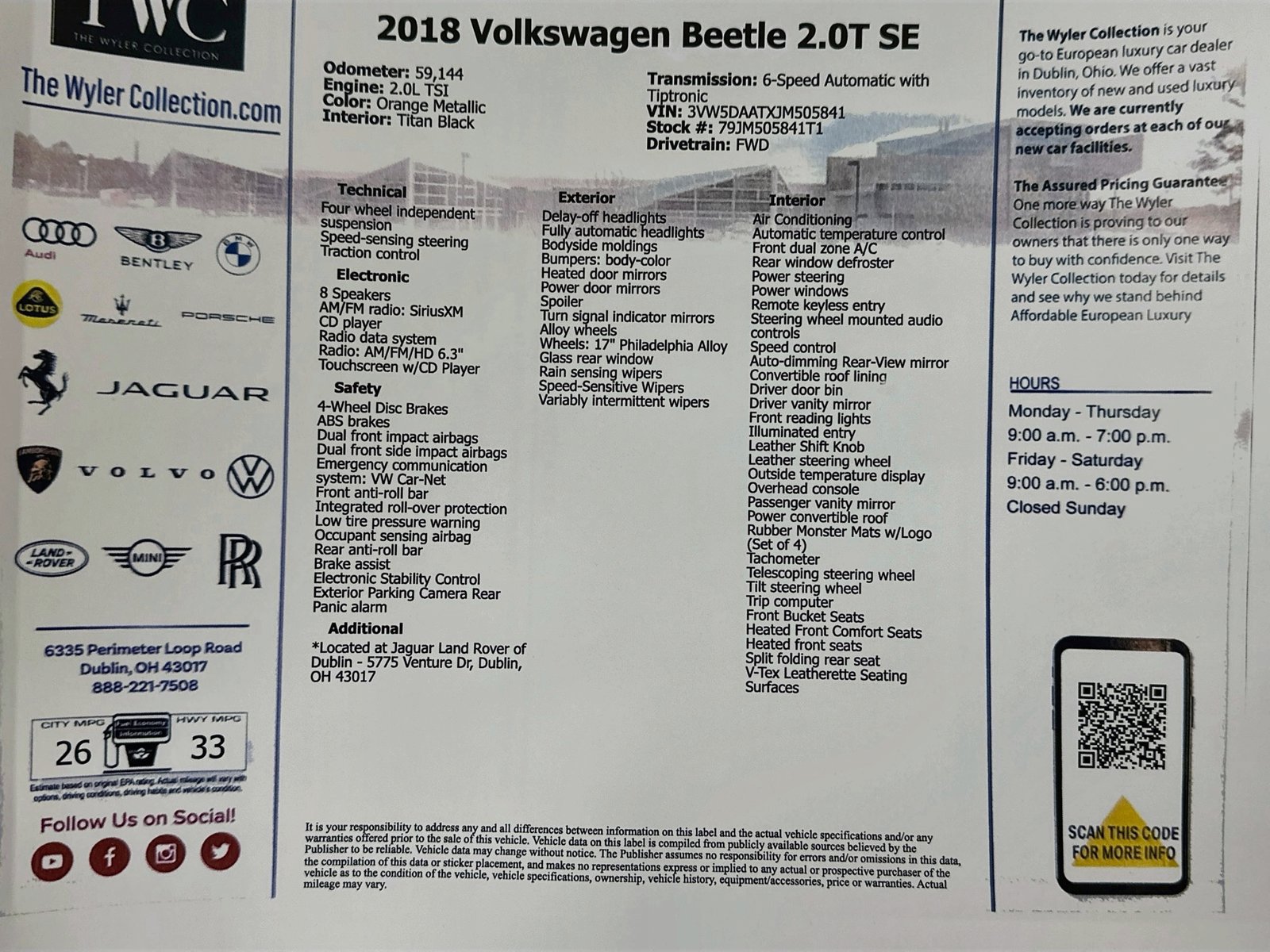 Used 2018 Volkswagen Beetle 2.0T SE FWD image 42