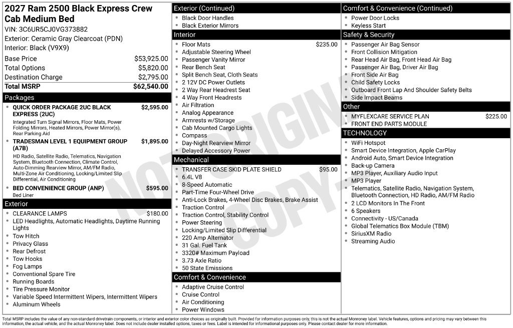 New 2027 RAM 2500 Tradesman AWD/4WD image 6