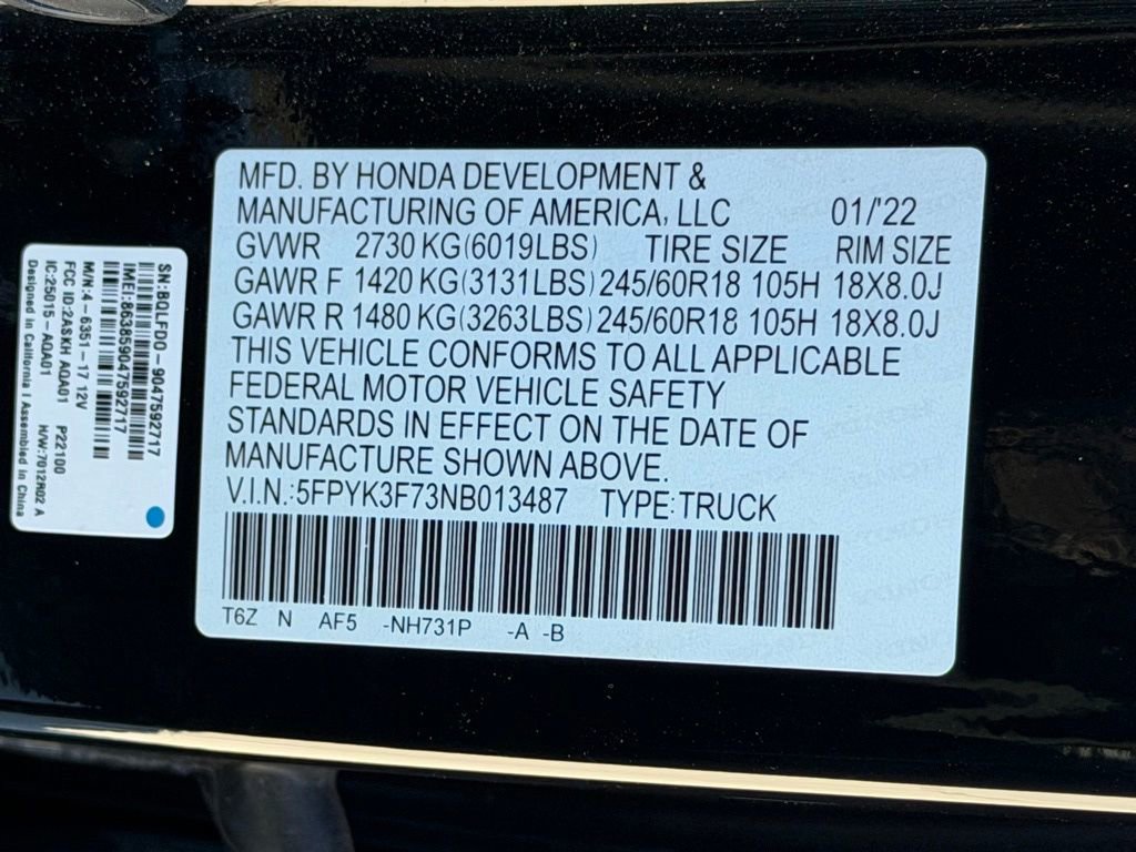 Used 2022 Honda Ridgeline RTL-E image 36