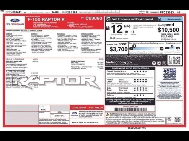 Used 2023 Ford F150 Raptor w/ Equipment Group 802A Raptor R AWD/4WD image 41
