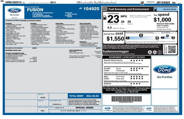 Used 2018 Ford Fusion Titanium AWD/4WD image 7