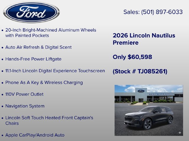 New 2026 Lincoln Nautilus Premier w/ Equipment Group 102A AWD/4WD image 12