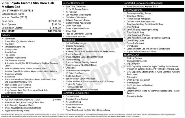 New 2026 Toyota Tacoma SR5 RWD image 6