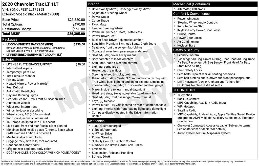 Used 2020 Chevrolet Trax LT w/ LT Convenience Package AWD/4WD image 5