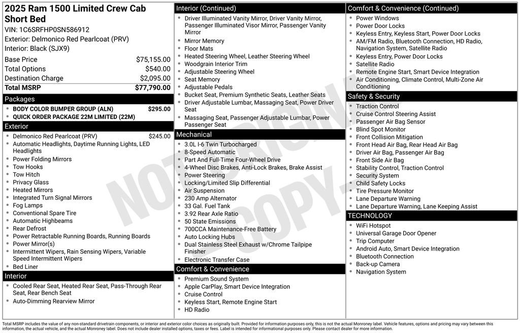 New 2025 RAM 1500 Limited w/ Body Color Bumper Group AWD/4WD image 5