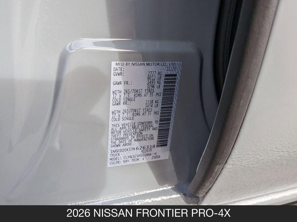 Certified 2026 Nissan Frontier PRO-4X w/ Tow Package AWD/4WD image 25