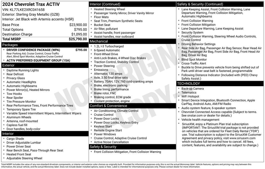 Certified 2024 Chevrolet Trax ACTIV w/ Driver Confidence Package FWD image 6