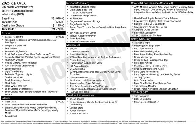 Used 2025 Kia K4 EX image 48