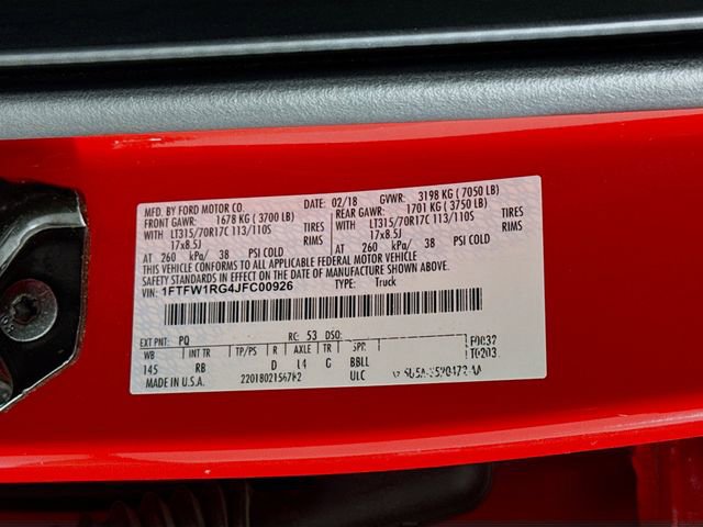 Certified 2018 Ford F150 Raptor w/ Equipment Group 802A Luxury image 34