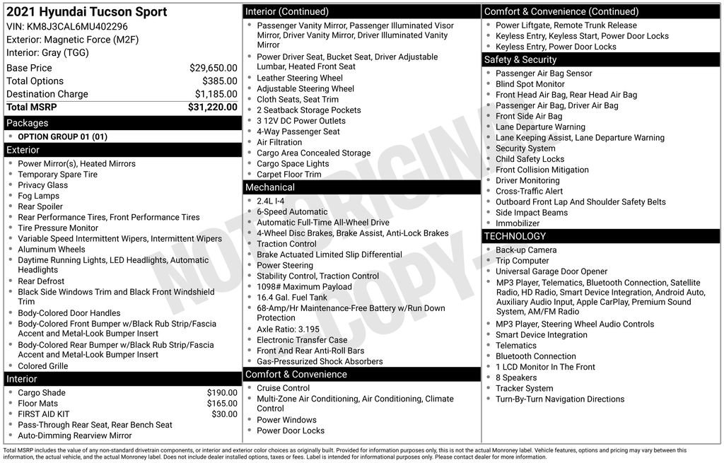 Used 2021 Hyundai Tucson Sport AWD/4WD image 28