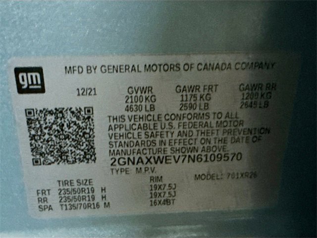 Used 2022 Chevrolet Equinox RS w/ Infotainment Package image 14