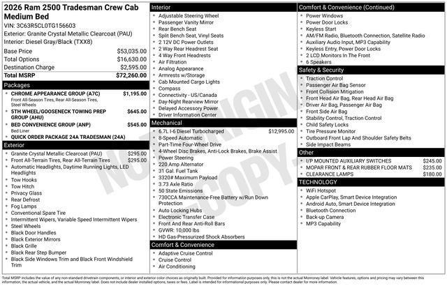 Used 2026 RAM 2500 Tradesman w/ Chrome Appearance Group image 4