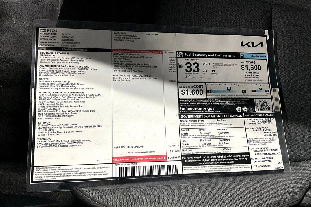 Used 2025 Kia K4 LXS FWD image 15
