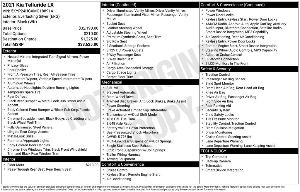 Used 2021 Kia Telluride LX image 2