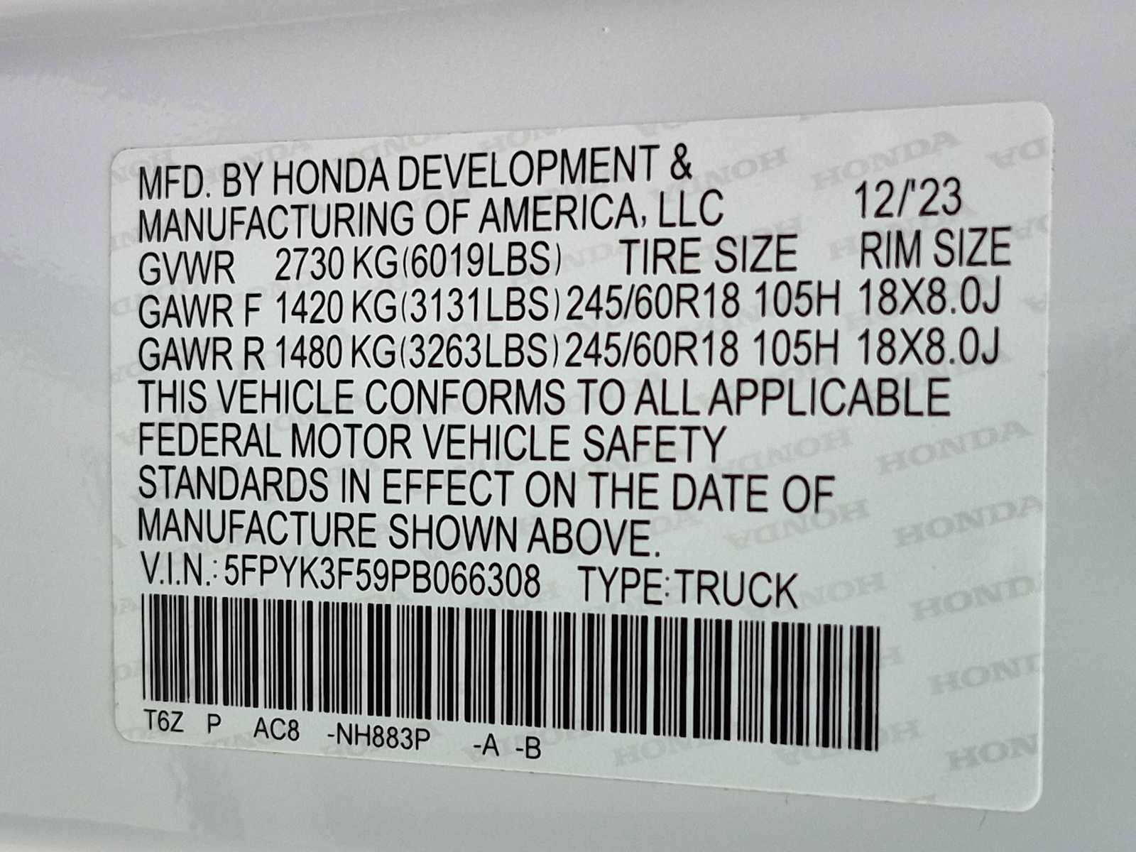 Certified 2023 Honda Ridgeline RTL image 33