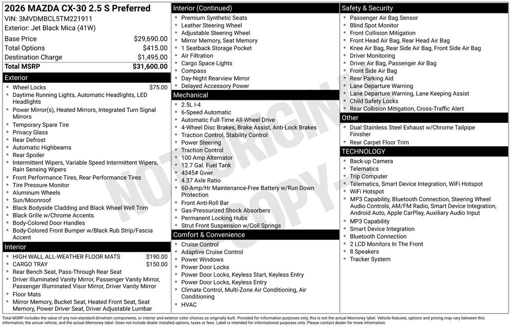 New 2026 MAZDA CX-30 AWD 2.5 S image 4