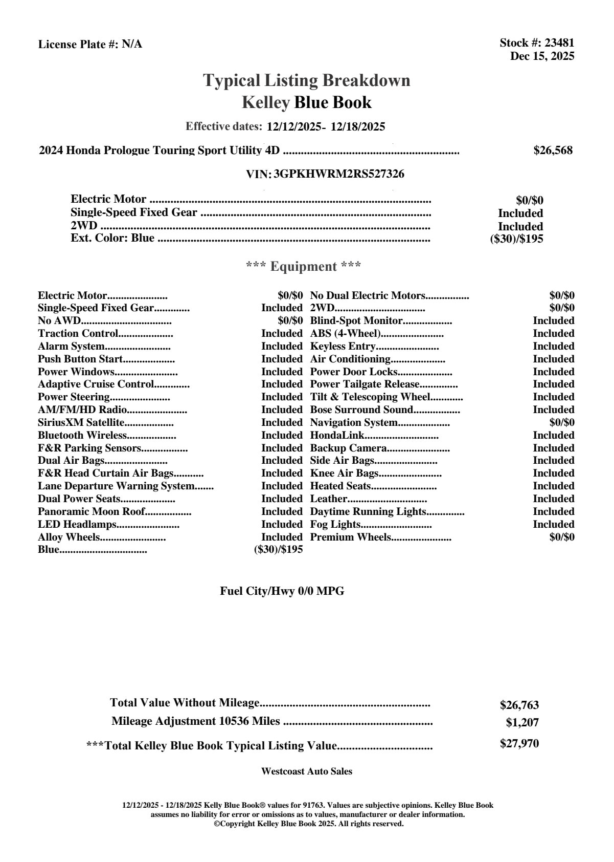 Used 2024 Honda Prologue Touring image 5