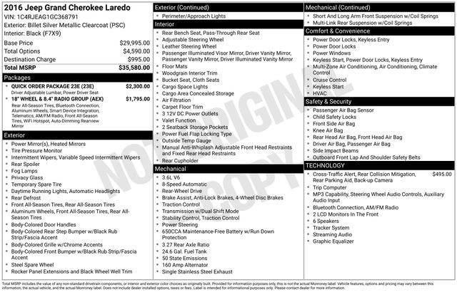 Used 2016 Jeep Grand Cherokee Laredo w/ Quick Order Package 23E RWD image 5