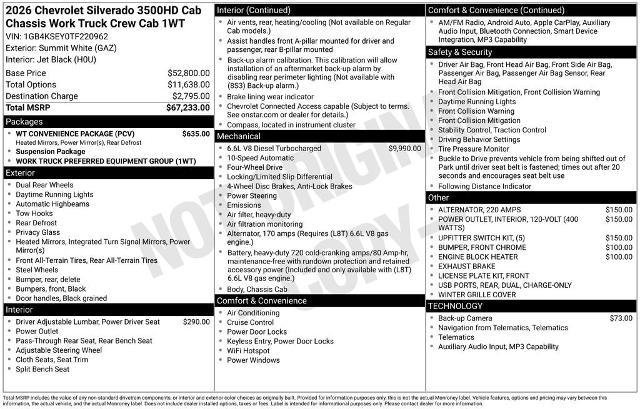 New 2026 Chevrolet Silverado 3500 W/T w/ WT Convenience Package AWD/4WD image 23