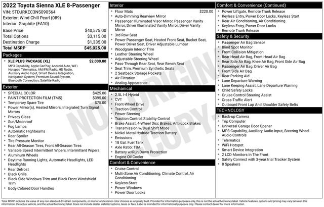 Used 2022 Toyota Sienna XLE w/ XLE Plus Package FWD image 12