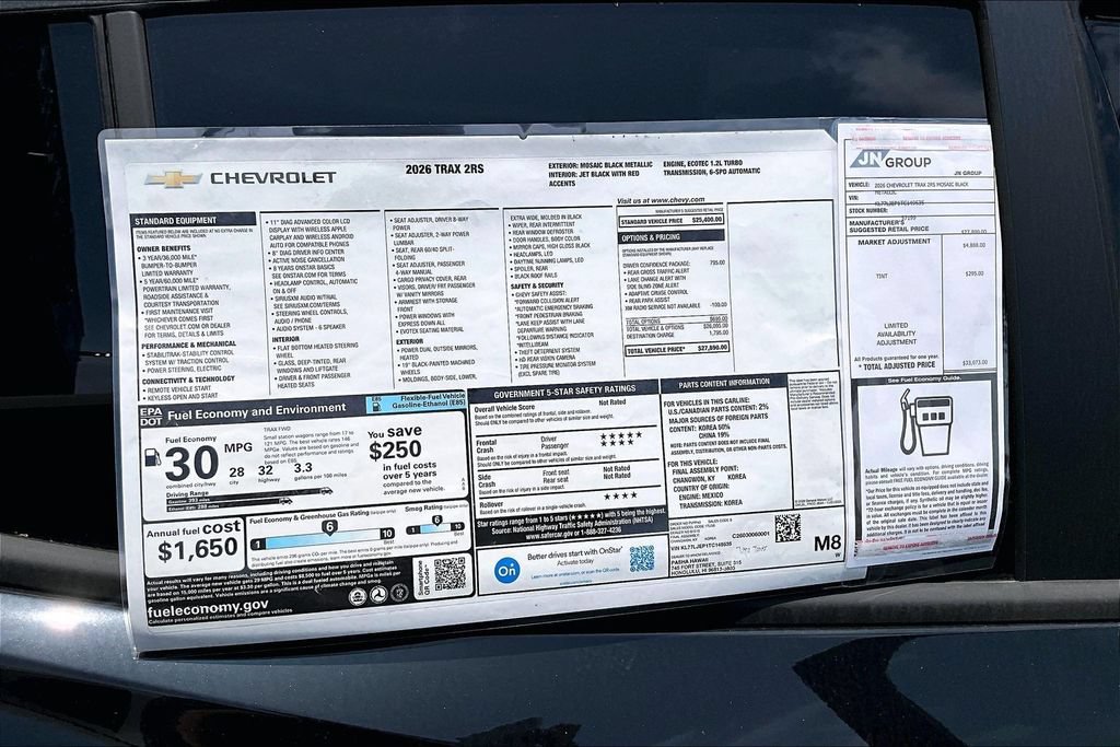 New 2026 Chevrolet Trax RS w/ Driver Confidence Package FWD image 16