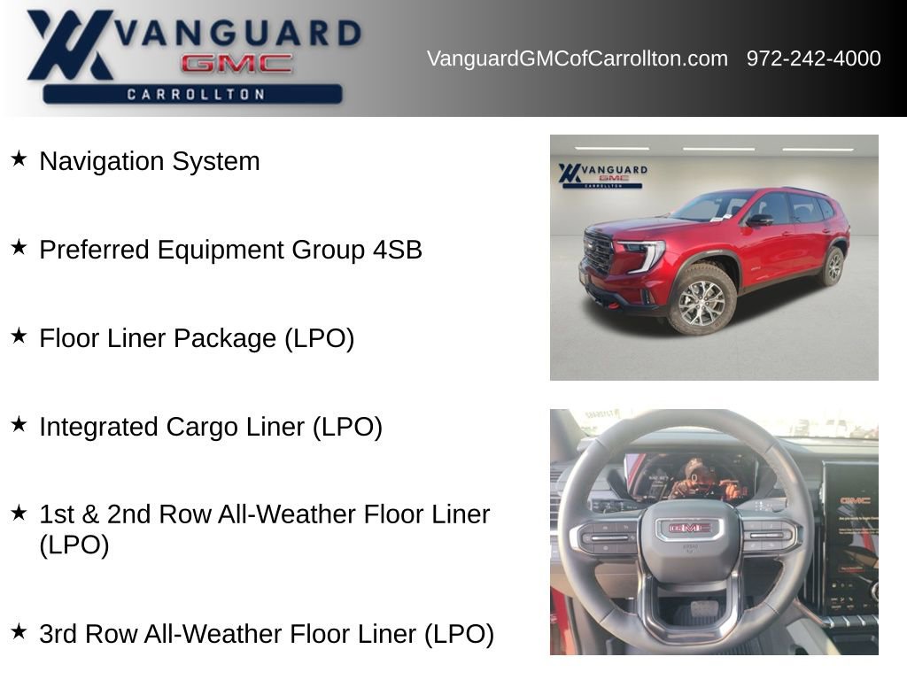 New 2026 GMC Acadia AT4 w/ LPO, Floor Liner Package image 6