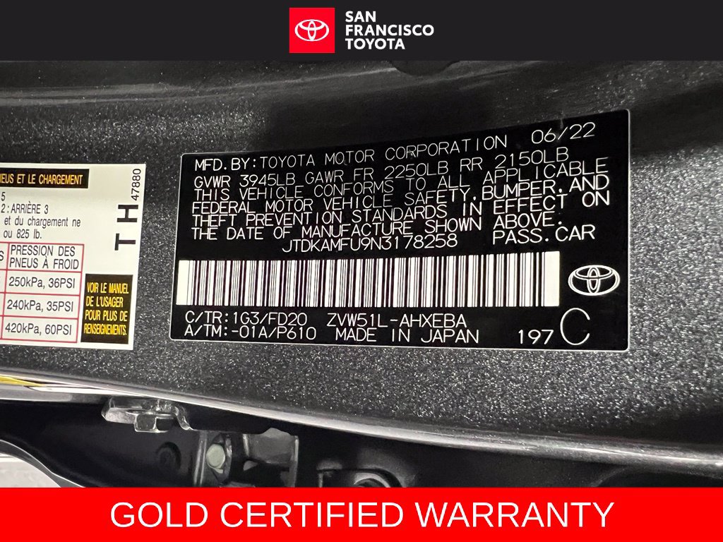 Certified 2022 Toyota Prius LE FWD image 37