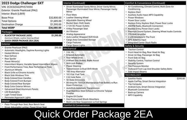 Used 2023 Dodge Challenger SXT w/ Blacktop Package RWD image 2