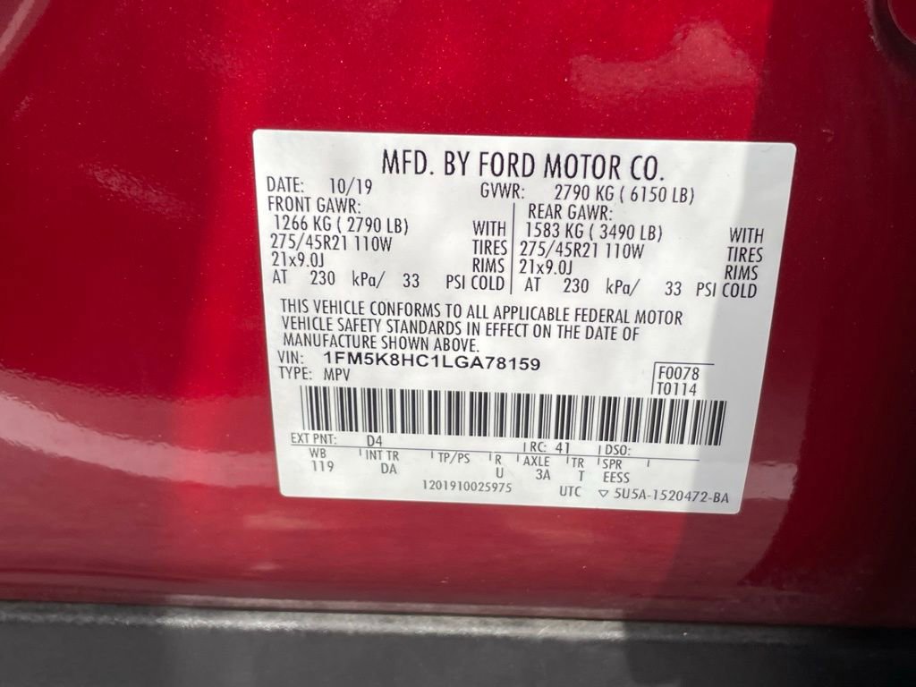 Used 2020 Ford Explorer Platinum w/ Premium Technology Package image 10