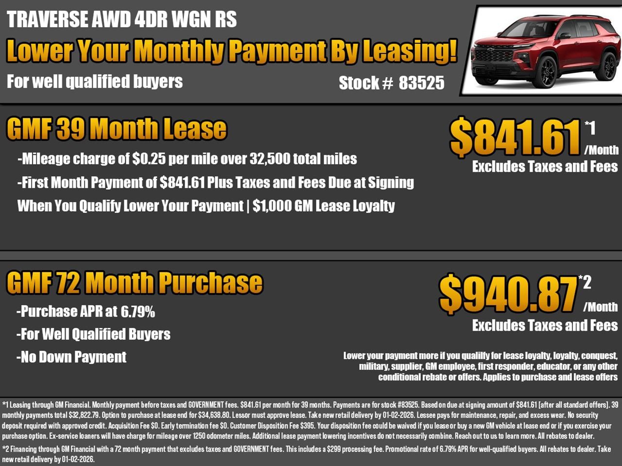 New 2026 Chevrolet Traverse RS image 2