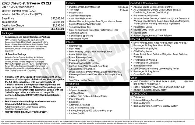 Certified 2023 Chevrolet Traverse RS AWD/4WD image 4