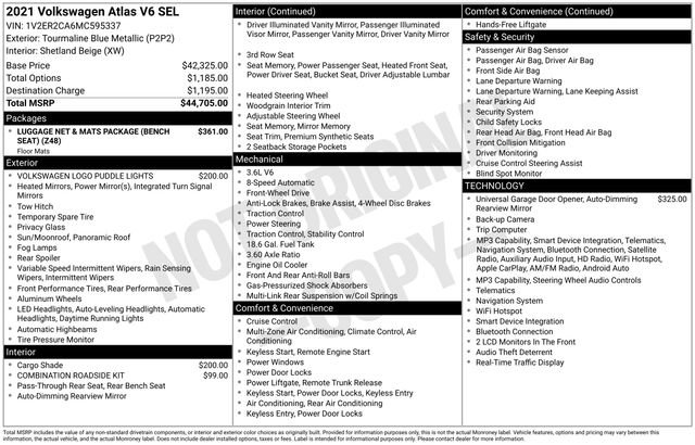 Used 2021 Volkswagen Atlas SEL FWD image 38