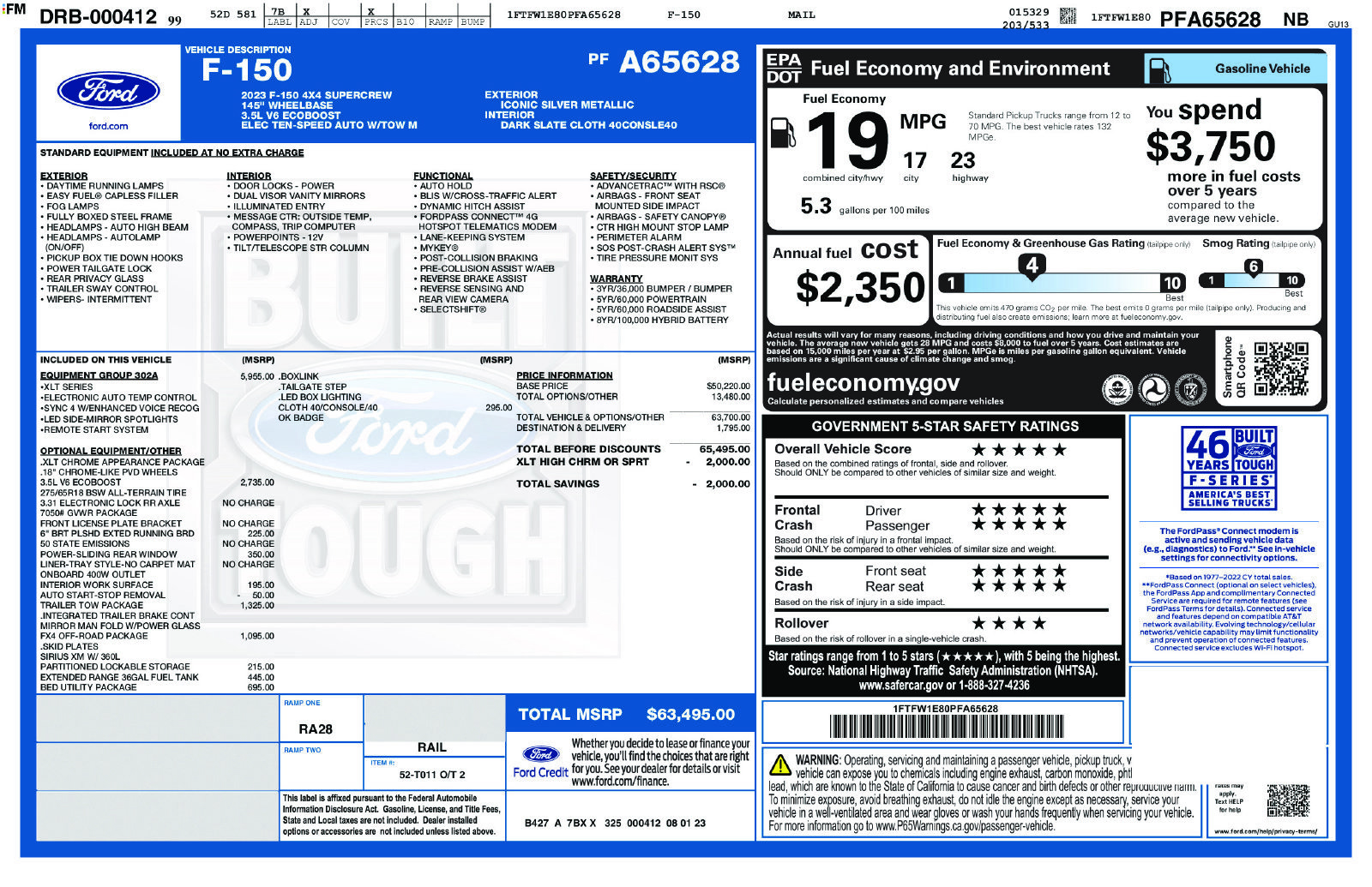 Used 2023 Ford F150 XLT w/ Equipment Group 302A High AWD/4WD image 27