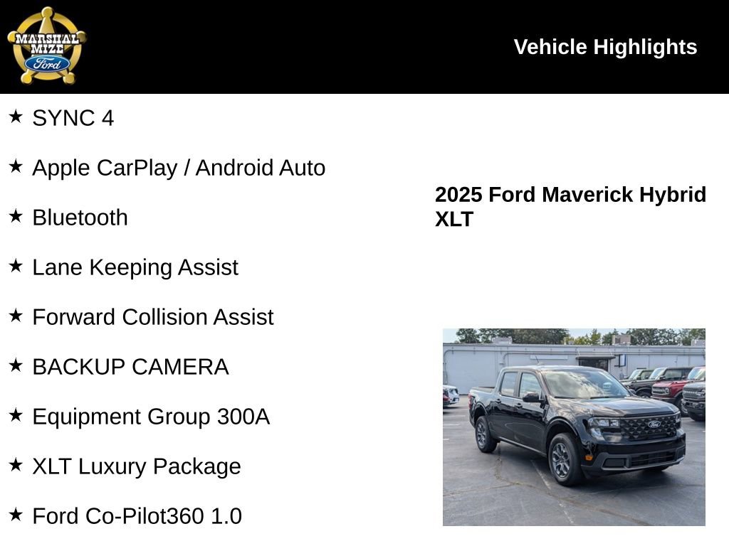 New 2025 Ford Maverick XLT w/ XLT Luxury Package FWD image 2