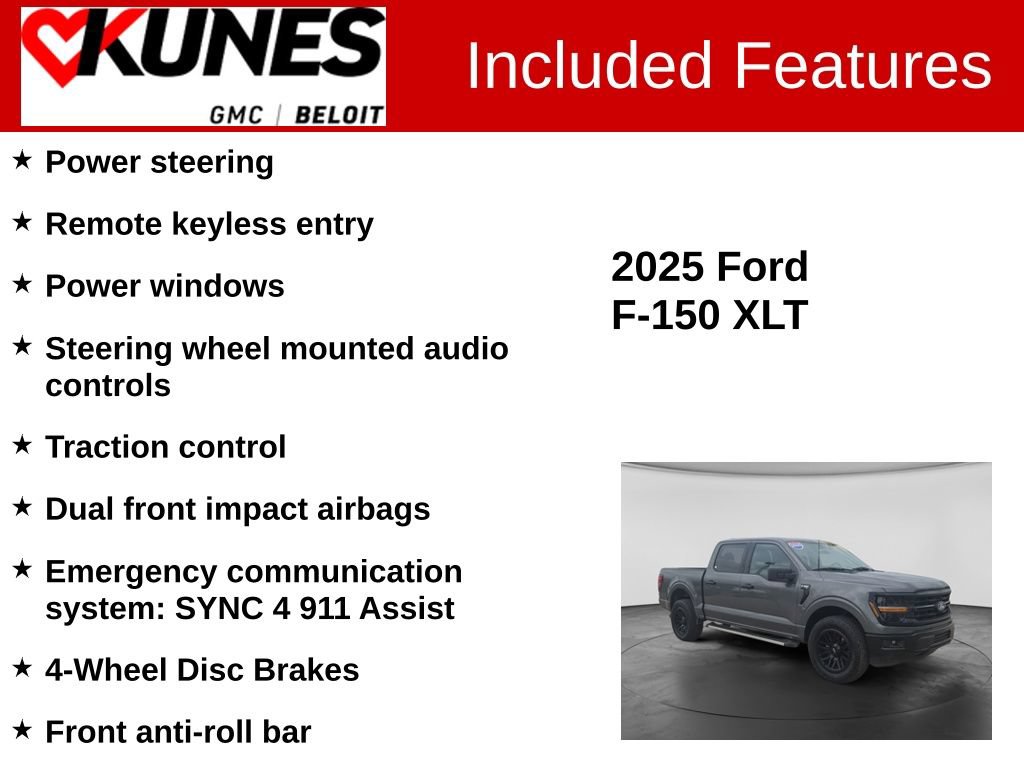 Used 2025 Ford F150 XLT w/ Equipment Group 301A Standard AWD/4WD image 3