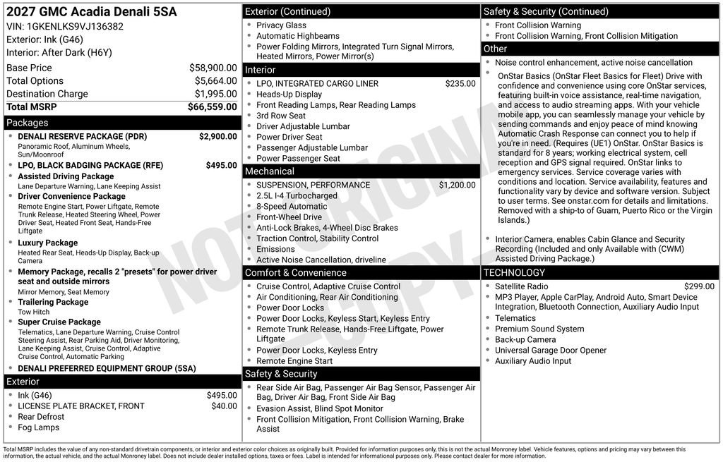 New 2027 GMC Acadia Denali w/ Denali Reserve Package FWD image 6