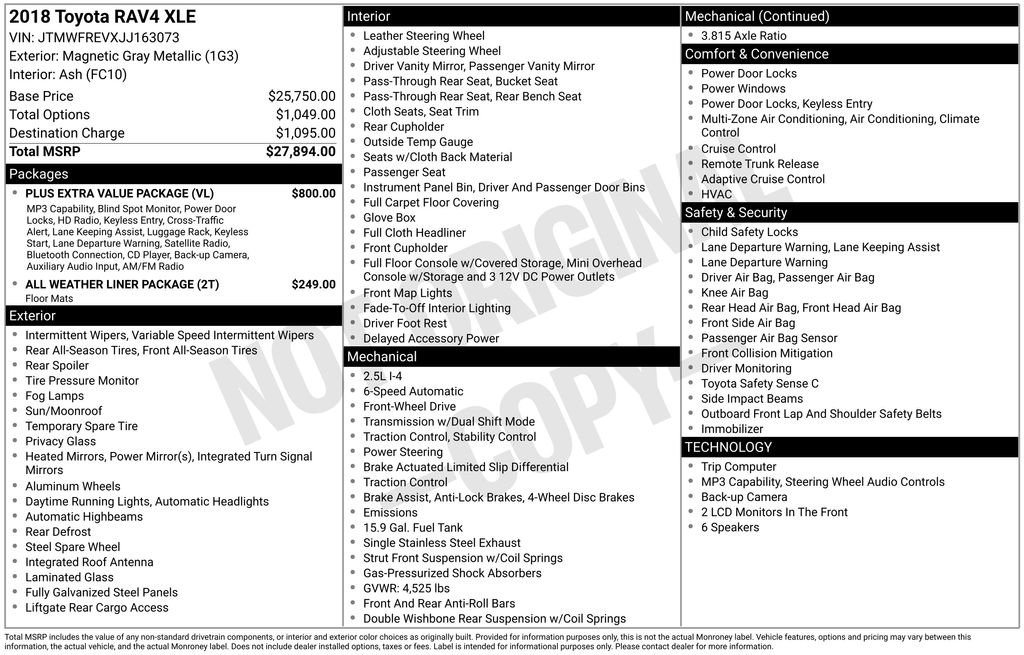Used 2018 Toyota RAV4 XLE w/ Plus Extra Value Package FWD image 42
