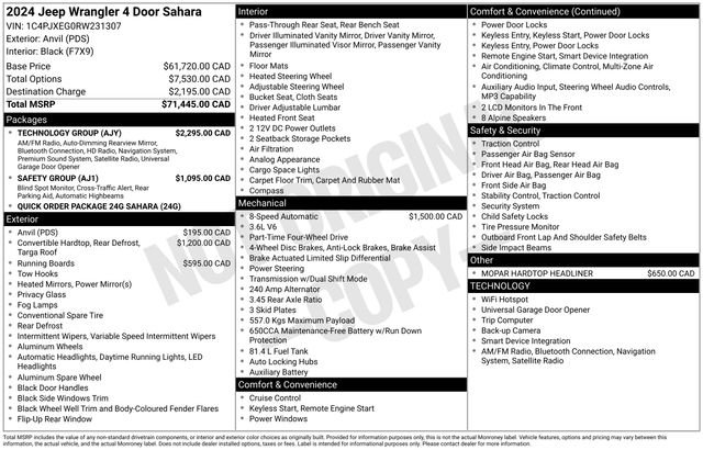 Used 2024 Jeep Wrangler Sahara w/ Technology Group image 11