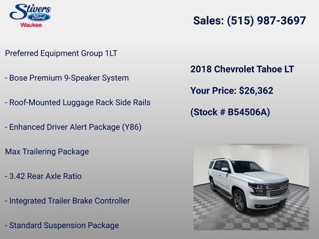 Used 2018 Chevrolet Tahoe LT w/ LT Signature Package AWD/4WD image 27