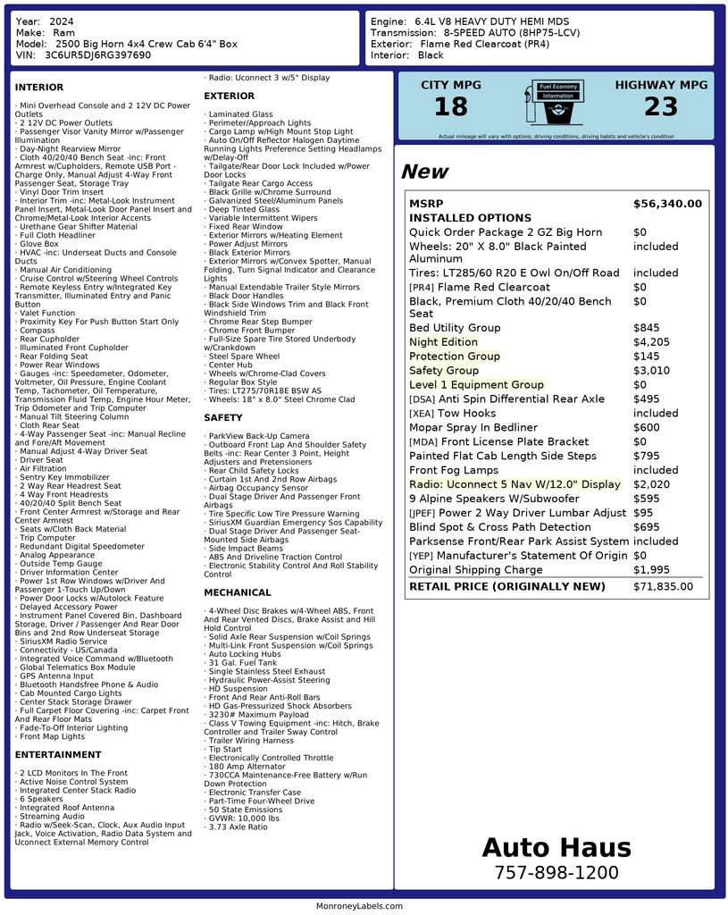 Used 2024 RAM 2500 Big Horn w/ Night Edition image 3