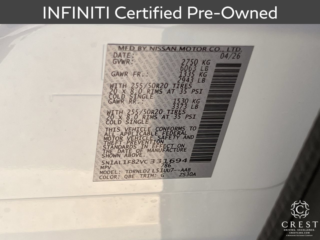 Certified 2027 INFINITI QX60 Luxe w/ Cargo Package AWD/4WD image 33