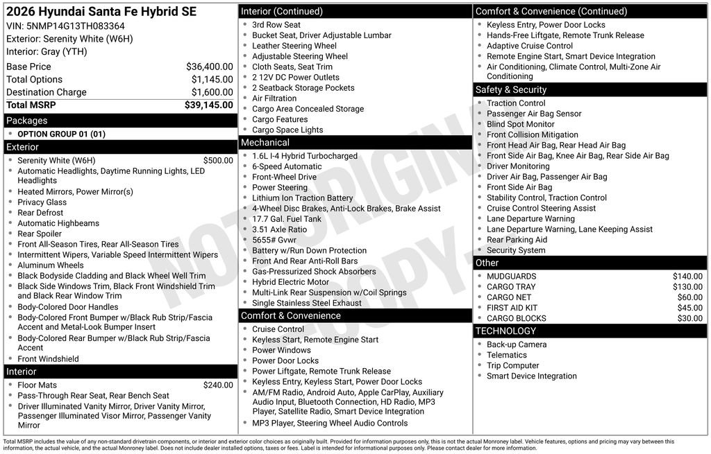 New 2026 Hyundai Santa Fe SE image 6
